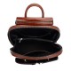 New Korean Style Waxed Genuine Leather Backpack - Fashion Minimalist Multi-Functional Women's Bag