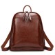 2025 New Genuine Leather Backpack for Women - Fashionable Waxed Cowhide Bag, Retro School Bag (Guangzhou Wholesale)