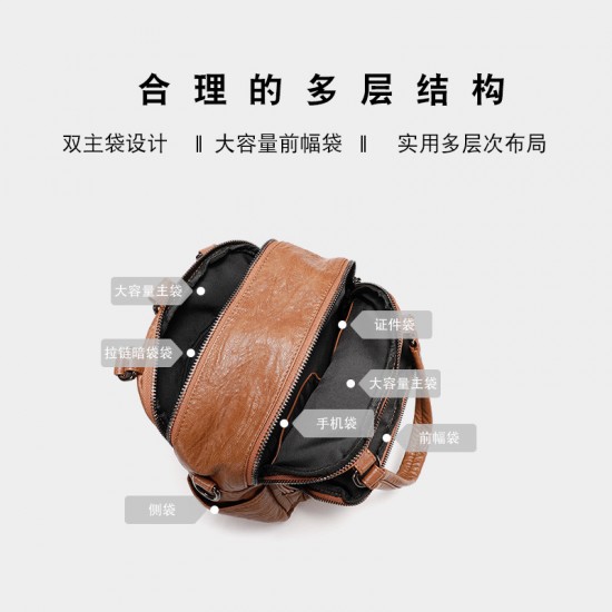 2025 New Multi-Functional Bag for Women - Convertible Top-Handle, Crossbody & Backpack, Genuine Leather Retro Handbag