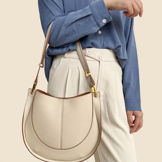 2025 Autumn New Soft Leather Niche Luxury Bag - Large Capacity Saddle Bag, Single Shoulder & Crossbody Bucket Bag