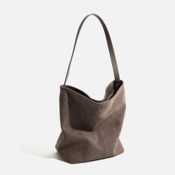 Autumn Winter New High-Quality Suede Bag - Large Capacity Bucket Tote, Versatile Work Bag