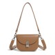 2025 Autumn Winter New Soft Leather Crossbody Bag - Fashion Versatile Wide-Strap Half-Moon Saddle Bag