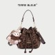 2025 New Minimalist Trendy Bag - Retro Leopard Print Bucket Bag, Drawstring Crossbody & Top-Handle Bag