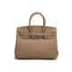 2025 New Silver Buckle Litchi Grain Birkin Bag - European Classic Soft Leather, Large Capacity Crossbody & Top-Handle