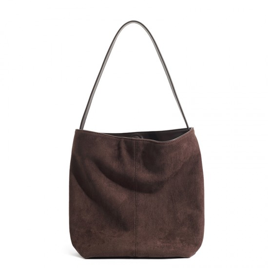 Autumn Winter New High-Quality Suede Bag - Large Capacity Bucket Tote, Versatile Work Bag