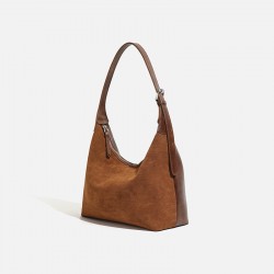 Autumn Winter New Large Capacity Women's Bag - Versatile Casual Suede Retro Crossbody Bucket Bag