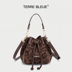 2025 New Minimalist Trendy Bag - Retro Leopard Print Bucket Bag, Drawstring Crossbody & Top-Handle Bag