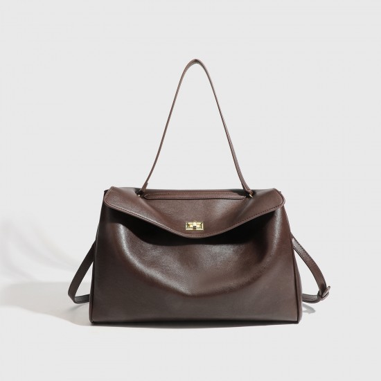 High-End Casual Messenger Bag - 2025 New Large Capacity Women's Top-Handle Bag, Retro Minimalist Crossbody