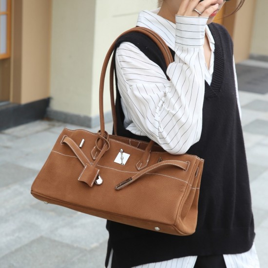 2025 Autumn Winter New Birkin Bag for Women - Niche High-End Large Capacity Underarm & Tote Bag