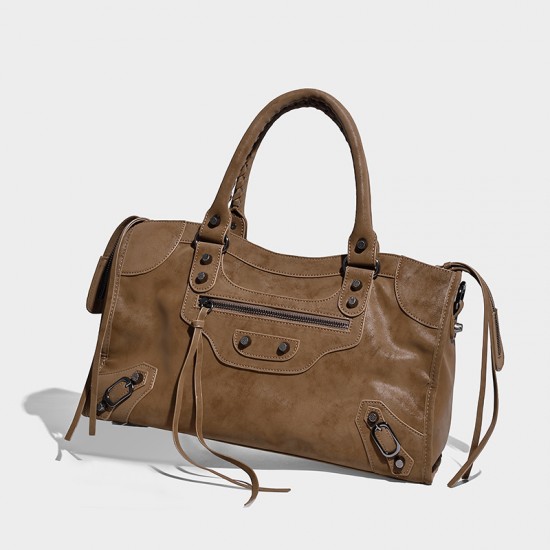 2025 New Fashion Top-Handle Bag - Niche High-End Fringed Messenger Bag, Large Capacity Business Crossbody