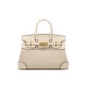 2025 Autumn New Women's Bag - European Niche Design Leather & Canvas Color Block Birkin Bag