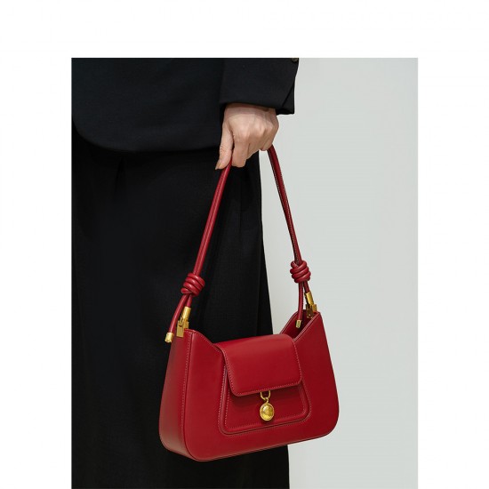 New Red Zodiac Year Bag for Women - High-Quality Cowhide Crossbody & Top-Handle Bag, Bridal Gift