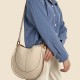 2025 Autumn New Soft Leather Niche Luxury Bag - Large Capacity Saddle Bag, Single Shoulder & Crossbody Bucket Bag