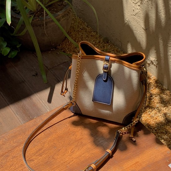 2025 New Color Block Bucket Bag - Niche High-End Unique Design, Women's Top-Handle & Crossbody Bag