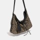 2025 Autumn Winter New Niche Leopard Print Bag - Retro High-End Large Capacity Underarm & Tote Bag for Women