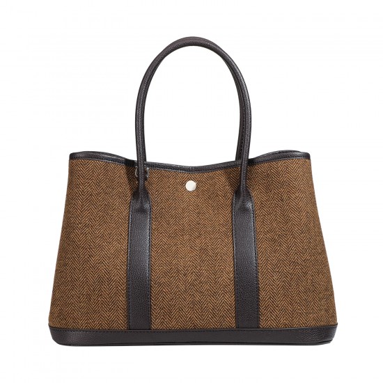 Autumn Winter New Fashion Women's Bag - Large Capacity Knitted Fabric Top-Handle Birkin Bag, Unique Parent-Child Design