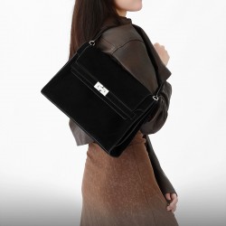 Autumn Winter New Suede Genuine Leather Kelly Bag - Trendy Versatile Crossbody, Large Capacity Top-Handle