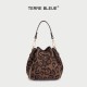 2025 New Minimalist Trendy Bag - Retro Leopard Print Bucket Bag, Drawstring Crossbody & Top-Handle Bag