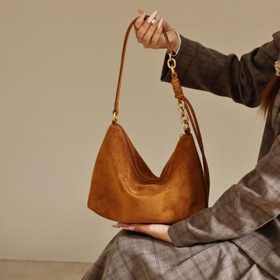 2025 Autumn Winter New Suede Underarm Bag - Niche High-End Minimalist Large Capacity Tote Bag for Women