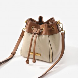 2025 New Niche Round Crossbody Bag - Color Block Bucket Bag, Women's Versatile Top-Handle Bag
