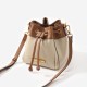 2025 New Niche Round Crossbody Bag - Color Block Bucket Bag, Women's Versatile Top-Handle Bag
