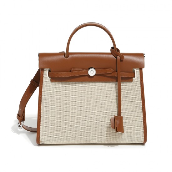 2025 New Premium Canvas Kelly Bag - Large Capacity Women's Handbag, Crossbody & Top-Handle Work Tote