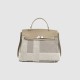 2025 New Soft Leather Kelly Tote Bag - Canvas Patchwork Women's Bag, Large Capacity, Crossbody & Top-Handle Birkin Style