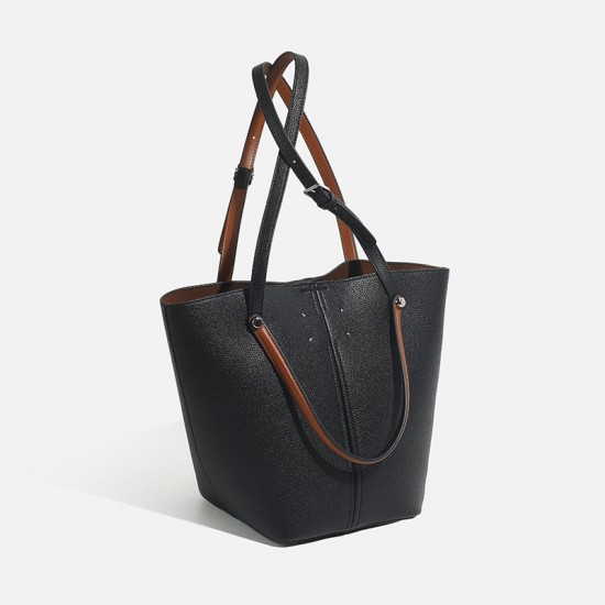2025 New Fashion Casual Minimalist Work Bag - Large Capacity Retro Bucket Bag, Versatile Top-Handle Bag