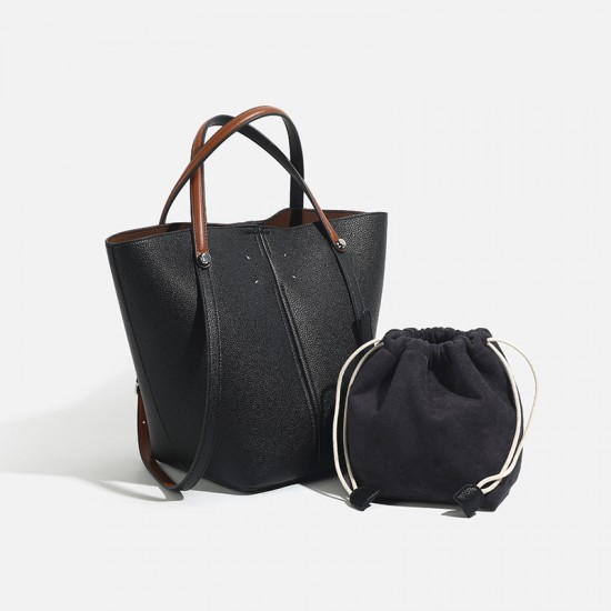 2025 New Fashion Casual Minimalist Work Bag - Large Capacity Retro Bucket Bag, Versatile Top-Handle Bag