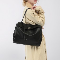 2025 New Niche Luxury Kelly Tote Bag - Large Capacity Smooth Leather Top-Handle & Underarm Bag with Lock