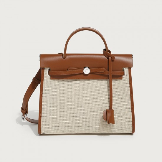 2025 New Premium Canvas Kelly Bag - Large Capacity Women's Handbag, Crossbody & Top-Handle Work Tote