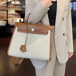 2025 New Premium Canvas Kelly Bag - Large Capacity Women's Handbag, Crossbody & Top-Handle Work Tote