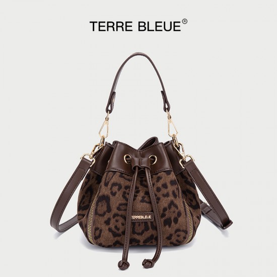 2025 New Minimalist Trendy Bag - Retro Leopard Print Bucket Bag, Drawstring Crossbody & Top-Handle Bag