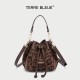 2025 New Minimalist Trendy Bag - Retro Leopard Print Bucket Bag, Drawstring Crossbody & Top-Handle Bag