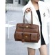 Rodeo Large Capacity Commuter Shoulder Bag - Punk Lock Wing Design Genuine Leather Shopping Tote