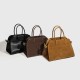 2025 Autumn Winter New Suede Leather Tote Bag for Women - Genuine Leather, Large Capacity, Versatile Work Bag, Single Shoulder & Top-Handle