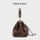2025 New Minimalist Trendy Bag - Retro Leopard Print Bucket Bag, Drawstring Crossbody & Top-Handle Bag