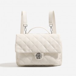 2025 New Chanel-Style Quilted Backpack for Women - Fashionable, Large Capacity, Convertible Top-Handle Briefcase