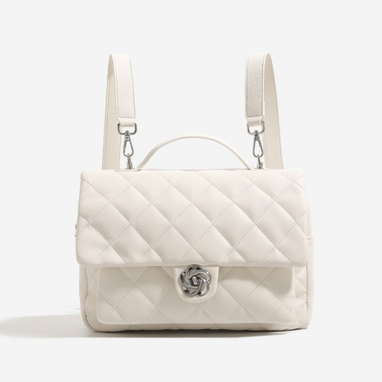 2025 New Chanel-Style Quilted Backpack for Women - Fashionable, Large Capacity, Convertible Top-Handle Briefcase