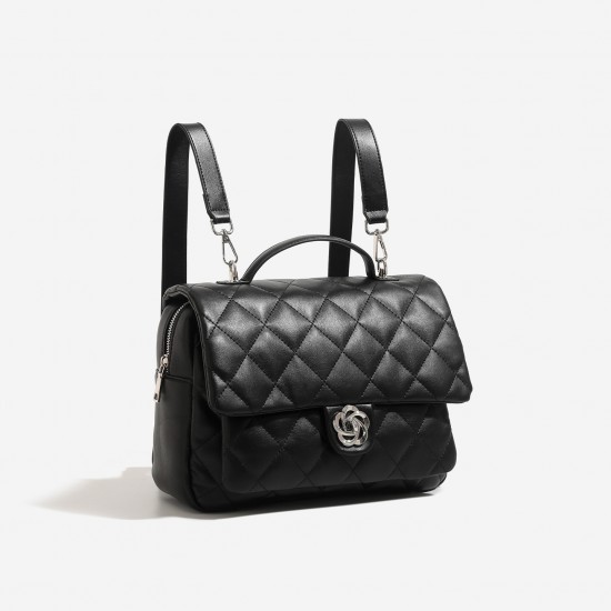 2025 New Chanel-Style Quilted Backpack for Women - Fashionable, Large Capacity, Convertible Top-Handle Briefcase