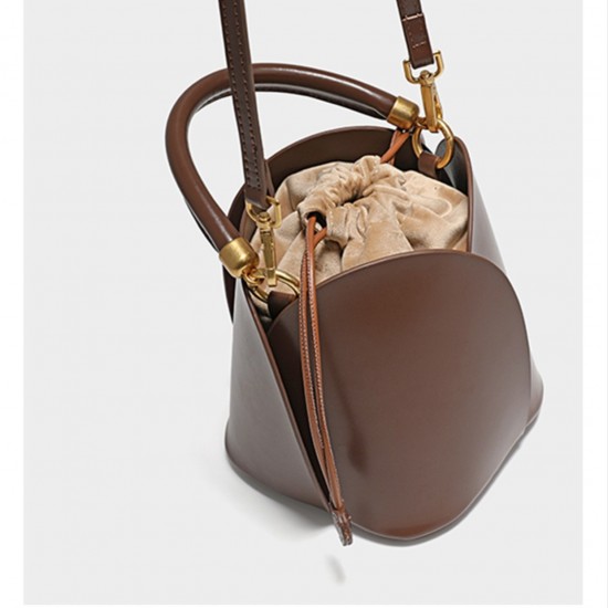 Autumn Winter New Bucket Bag - Niche Design Basket Bag, Retro High-End Petal Top-Handle & Crossbody Bag