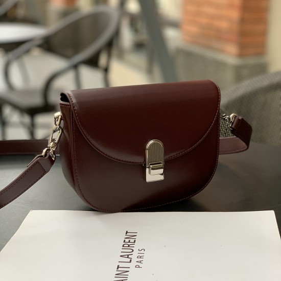 2025 Autumn Winter New Soft Leather Crossbody Bag - Fashion Versatile Wide-Strap Half-Moon Saddle Bag