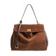 Autumn Winter New Retro Suede Bag for Women - Fashion Versatile Color Block Crossbody, Large Capacity Work Tote