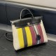 2025 New Niche Luxury Waterproof Canvas Kelly Bag - Button Patchwork Flip-Top Crossbody & Top-Handle Bag