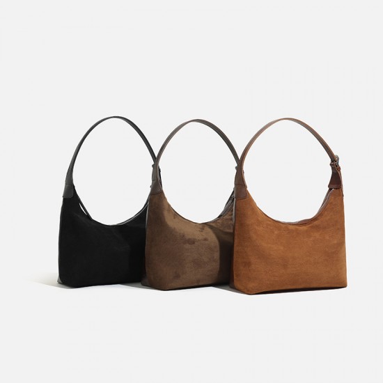 Autumn Winter New Large Capacity Women's Bag - Versatile Casual Suede Retro Crossbody Bucket Bag