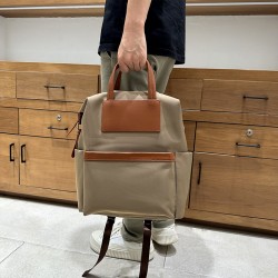 Niche High-End Commuter Backpack - Fashion Versatile Lightweight Large Capacity Nylon Oxford Canvas Top-Handle Bag