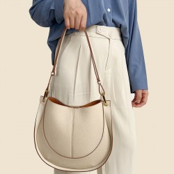 2025 Autumn New Soft Leather Niche Luxury Bag - Large Capacity Saddle Bag, Single Shoulder & Crossbody Bucket Bag