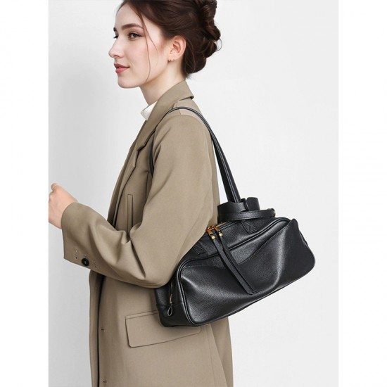 2025 New Genuine Leather Rodeo Boston Bag - Large Capacity Work Bag, Women's Crossbody Pillow Bag