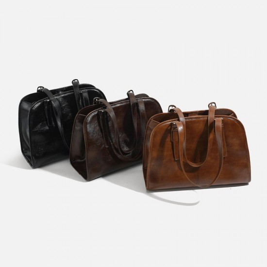 2025 Autumn Winter New Niche 元宝 Bowling Bag - Retro Large Capacity Work Crossbody & Top-Handle Bag