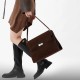 Autumn Winter New Suede Genuine Leather Kelly Bag - Trendy Versatile Crossbody, Large Capacity Top-Handle